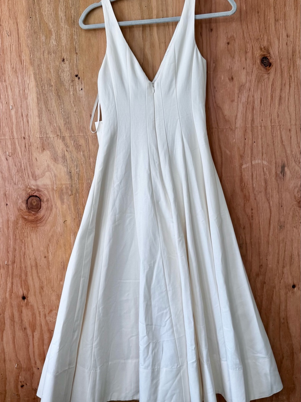 STAUD White V-Neck Midi Dress - Picture 8 of 8